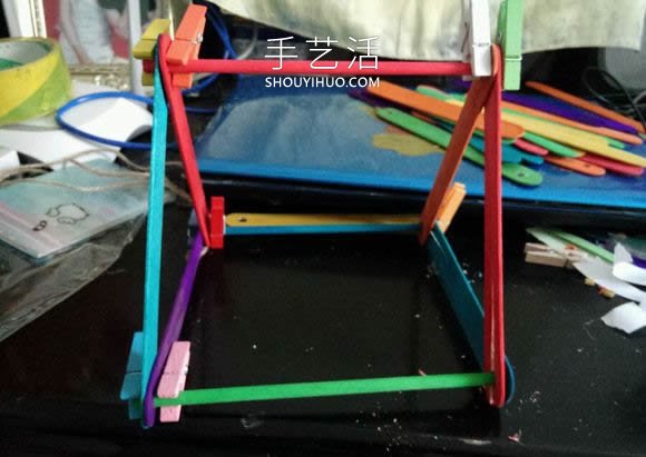 雪糕棍手工制作秋千吊椅的方法圖解教程 -  rpnrmr.com