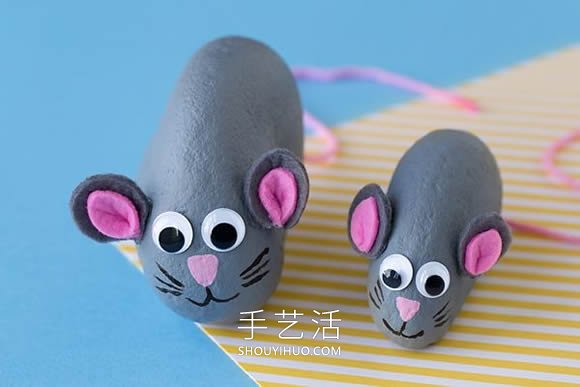 簡單又可愛的石頭畫 用鵝卵石制作小老鼠！ -  rpnrmr.com
