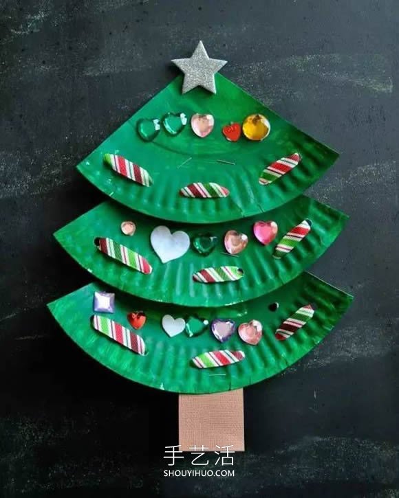 幼兒園手工制作紙盤圣誕樹的做法教程 -  rpnrmr.com
