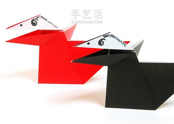 折紙嘴巴會動的烏鴉的折法視頻教程 -  rpnrmr.com