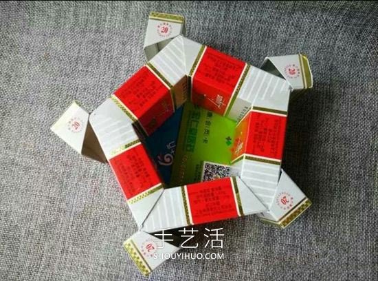 空煙盒廢物利用 手工制作花朵煙灰缸/垃圾盒 -  rpnrmr.com