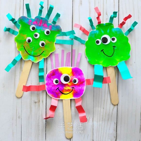 幼兒園簡(jiǎn)單手工制作萬(wàn)圣節(jié)可愛(ài)怪物的做法 -  rpnrmr.com