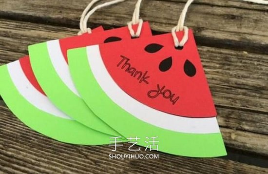 簡單手工制作西瓜感謝卡的做法教程 -  rpnrmr.com