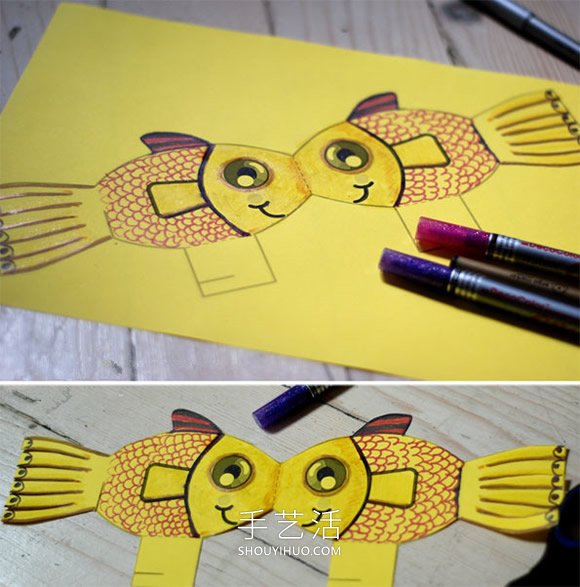幼兒手工制作卡紙金魚的做法教程 -  rpnrmr.com