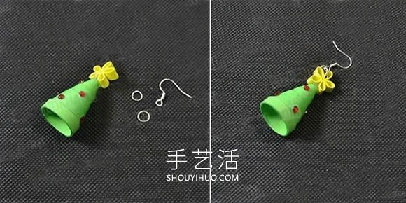 簡單又有創(chuàng)意！衍紙圣誕樹耳環(huán)的制作方法 -  rpnrmr.com