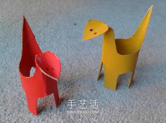 只用一個卷紙筒手工制作恐龍的做法教程 -  rpnrmr.com