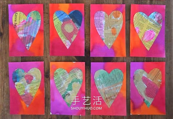 舊報紙再利用 幼兒園自制教師節(jié)愛心卡片教程 -  rpnrmr.com