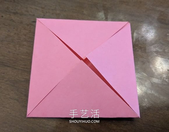手工折紙扁平玫瑰花和葉子的折法圖解 -  rpnrmr.com