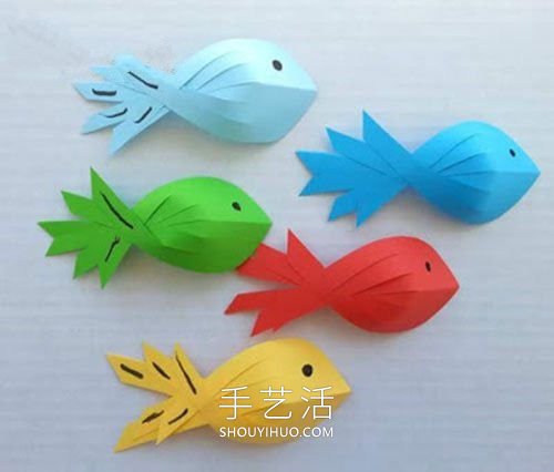 幼兒園手工制作立體卡紙小魚的做法教程 -  rpnrmr.com