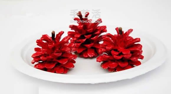 幼兒簡單手工制作松果紅蘋果的做法教程 -  rpnrmr.com