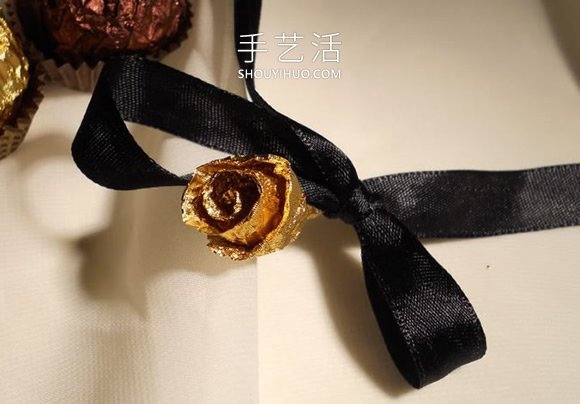 巧克力包裝紙手工制作金色玫瑰花的做法教程 -  rpnrmr.com
