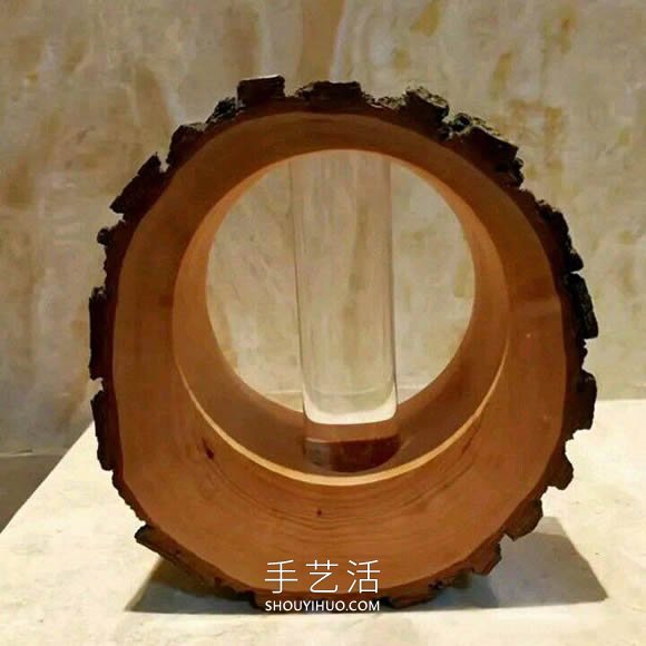 木樁手工制作創(chuàng)意花瓶的做法教程 -  rpnrmr.com