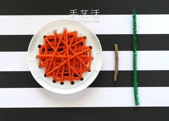 幼兒園手工制作塑料蓋子南瓜的做法教程 -  rpnrmr.com