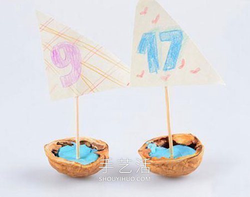 幼兒自制核桃殼帆船的方法圖解教程 -  rpnrmr.com
