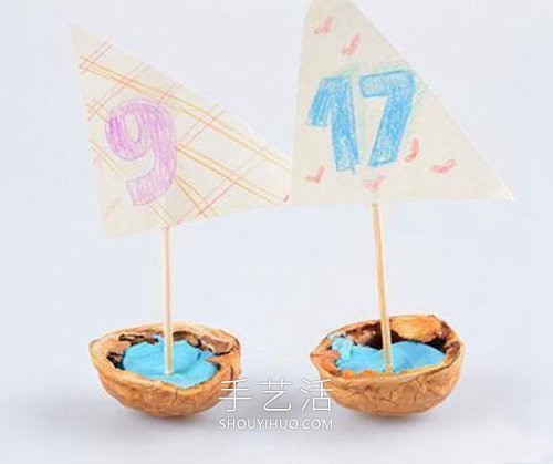 幼兒自制核桃殼帆船的方法圖解教程 -  rpnrmr.com