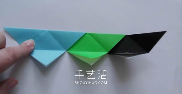 用三張紙折紙三角形收納盒的折法圖解教程 -  rpnrmr.com