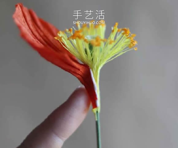 皺紋紙手工制作虞美人花的做法教程 -  rpnrmr.com