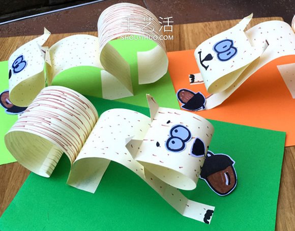 幼兒手工制作卡紙松鼠的做法教程 -  rpnrmr.com