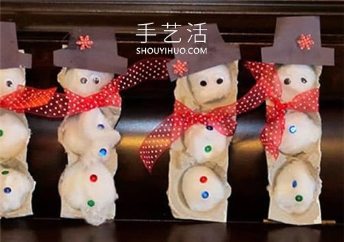幼兒園手工制作雞蛋托雪人的做法教程 -  rpnrmr.com