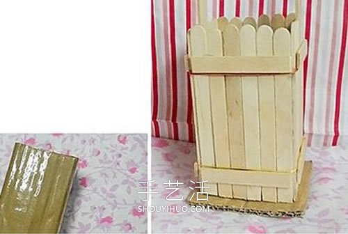 自制好看的雪糕棍筆筒的方法圖解教程 -  rpnrmr.com