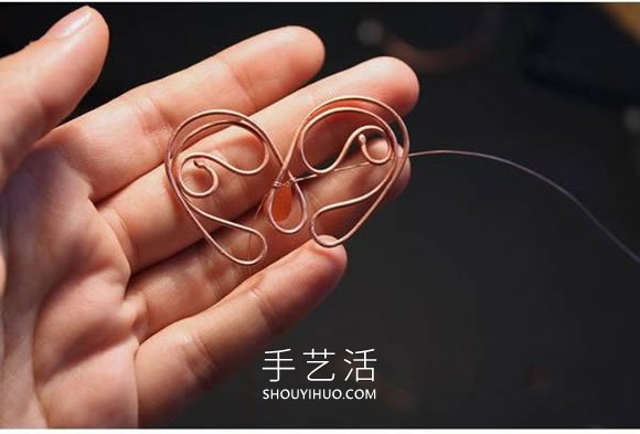 銅線手工制作愛心鑰匙吊墜的做法教程 -  rpnrmr.com