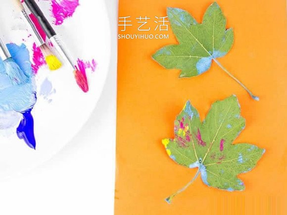 幼兒園手工制作秋天樹葉印畫的做法教程 -  rpnrmr.com