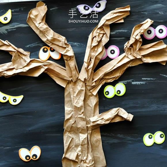 幼兒手工制作萬圣節(jié)幽靈樹的做法教程 -  rpnrmr.com