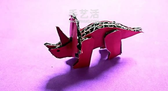 兒童手工制作瓦楞紙板三角龍的做法教程 -  rpnrmr.com