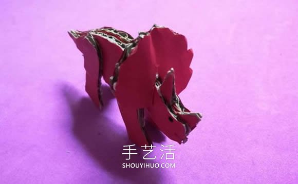 兒童手工制作瓦楞紙板三角龍的做法教程 -  rpnrmr.com