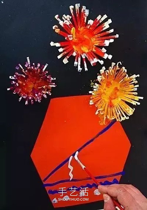 幼兒園手工制作重陽節(jié)菊花花瓶的做法教程 -  rpnrmr.com