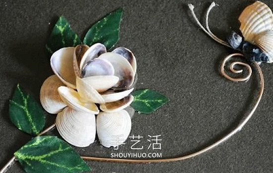 貝殼手工制作花朵裝飾畫的做法教程 -  rpnrmr.com