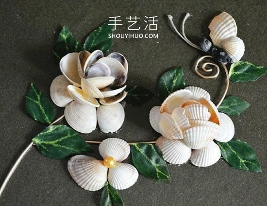 貝殼手工制作花朵裝飾畫的做法教程 -  rpnrmr.com