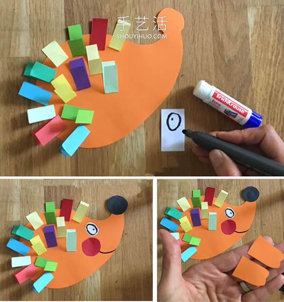 幼兒園手工制作卡紙刺猬的做法教程 -  rpnrmr.com