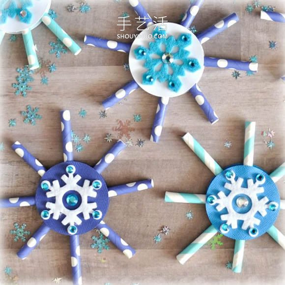紙吸管手工制作圣誕節(jié)雪花裝飾的做法教程 -  rpnrmr.com