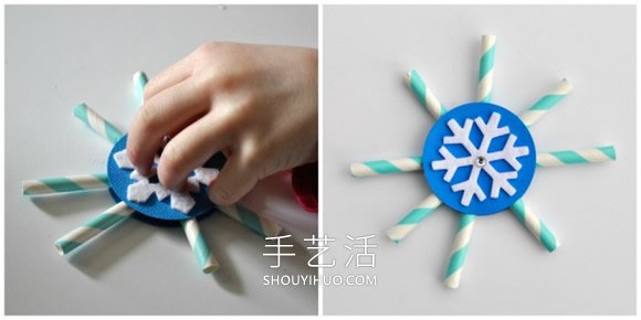紙吸管手工制作圣誕節(jié)雪花裝飾的做法教程 -  rpnrmr.com