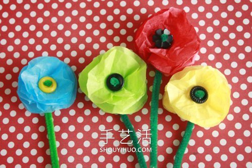 幼兒園手工制作玻璃紙花朵的做法教程 -  rpnrmr.com