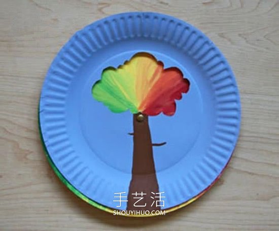 幼兒園用紙盤制作四季大樹的做法教程 -  rpnrmr.com