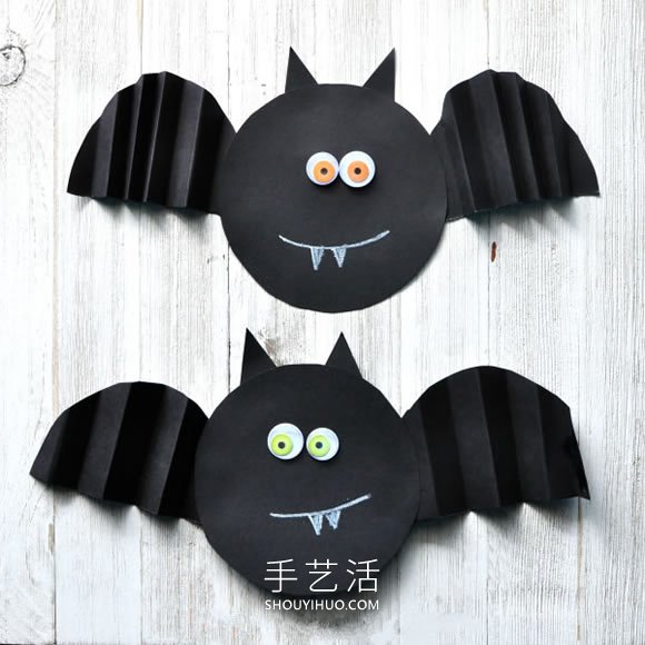 幼兒園手工制作萬圣節(jié)卡紙蝙蝠的做法教程 -  rpnrmr.com
