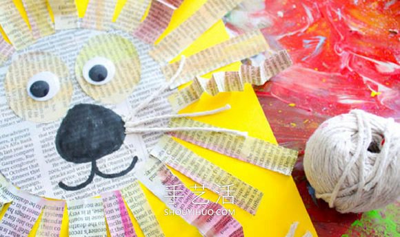 幼兒園用舊報(bào)紙手工制作大獅子的做法教程 -  rpnrmr.com