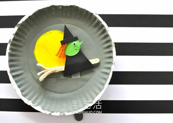 自制萬圣節(jié)紙盤女巫木偶的方法圖解教程 -  rpnrmr.com