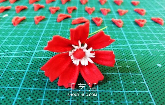 超輕粘土手工制作紅色花的做法教程 -  rpnrmr.com