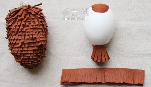 自制皺紋紙橡子和松果掛飾的方法圖解教程 -  rpnrmr.com