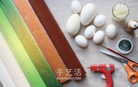 自制皺紋紙橡子和松果掛飾的方法圖解教程 -  rpnrmr.com