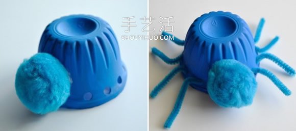 幼兒用果凍杯制作萬(wàn)圣節(jié)變異蜘蛛的做法教程 -  rpnrmr.com