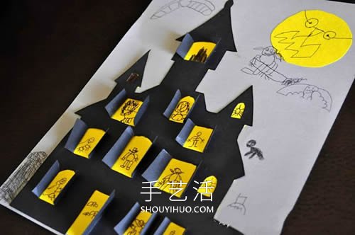 自制萬圣節(jié)立體鬼屋卡片的方法圖解教程 -  rpnrmr.com