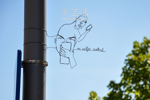 神奇鐵絲藝術(shù) DIY隱身路標路燈上的錯位肖像 -  rpnrmr.com