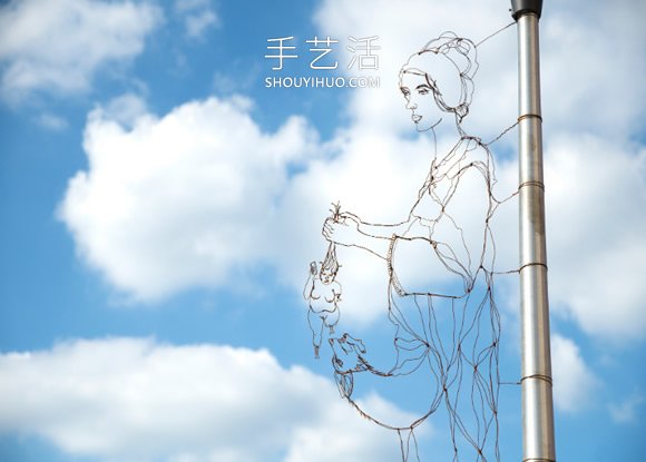 神奇鐵絲藝術(shù) DIY隱身路標路燈上的錯位肖像 -  rpnrmr.com