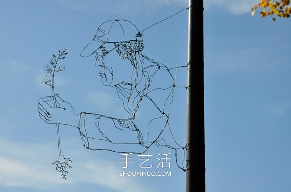 神奇鐵絲藝術(shù) DIY隱身路標路燈上的錯位肖像 -  rpnrmr.com