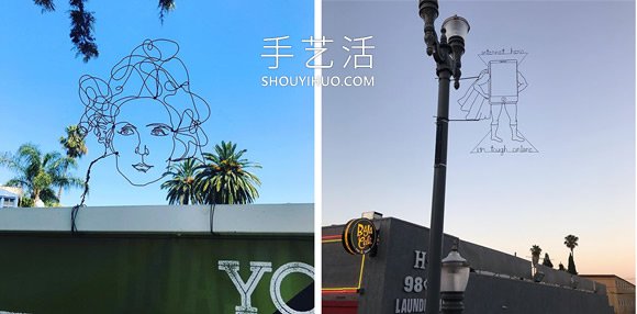 神奇鐵絲藝術(shù) DIY隱身路標路燈上的錯位肖像 -  rpnrmr.com