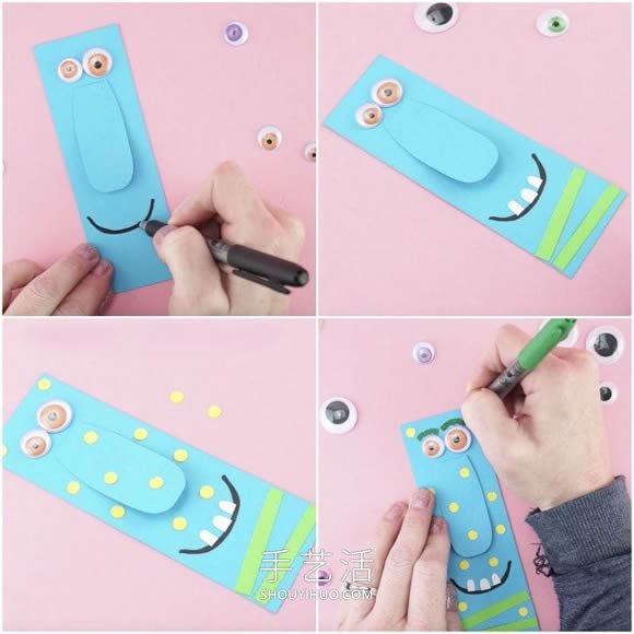 幼兒園手工制作萬圣節(jié)怪物書簽的做法教程 -  rpnrmr.com